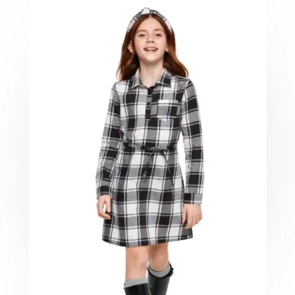 The Children's Place || big Girls Fall Plaid Long Sleeve Dress Sz 14